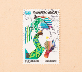 TUNISIA - CIRCA 1986: A stamp printed in Tunisia shows it's value, circa 1986