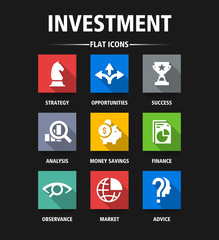 INVESTMENT FLAT ICONS