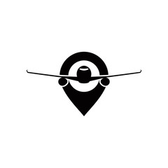 Plane front with pin logo  