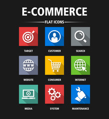 E COMMERCE FLAT ICONS