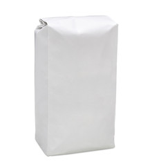 White blank paper bag or pack isolated on white background including clipping path