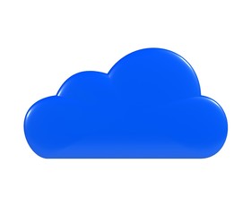 Cloud icon. 3d blue sign.