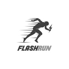 Fototapeta na wymiar Athletics Flash Run logo design template
