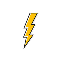 Electric lightning bolt logo for your needs. Thunder icon. Modern flat style vector illustration