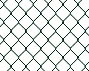 Fototapeta premium Seamless dark green vector fence. Isolated on white background.