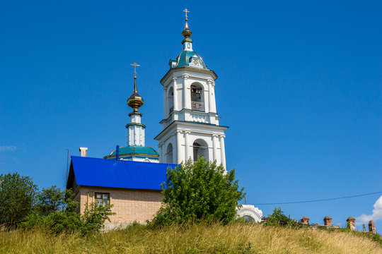 Church of the Nativity of the Blessed Virgin of the 18th century in the village of Roshcha. Borovsk, Russia
