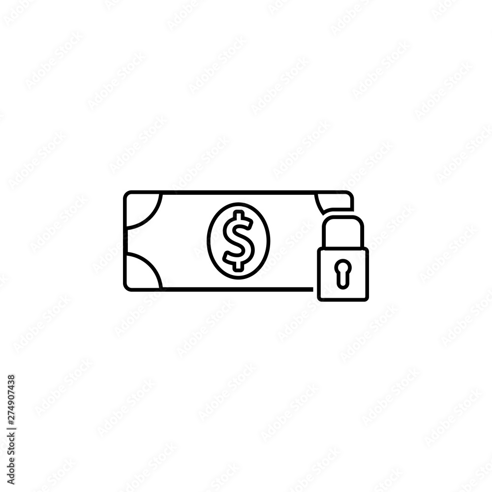 Poster dollar lock icon. element of web for mobile concept and web apps icon. outline, thin line icon for w