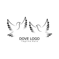 Obraz premium Bird wing Dove Logo Template vector illustration