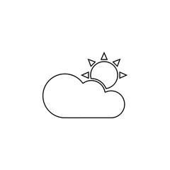 sun and cloud icon. Element of web for mobile concept and web apps icon. Outline, thin line icon for website design and development, app development