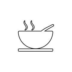 soup in a plate icon. Element of web for mobile concept and web apps icon. Outline, thin line icon for website design and development, app development
