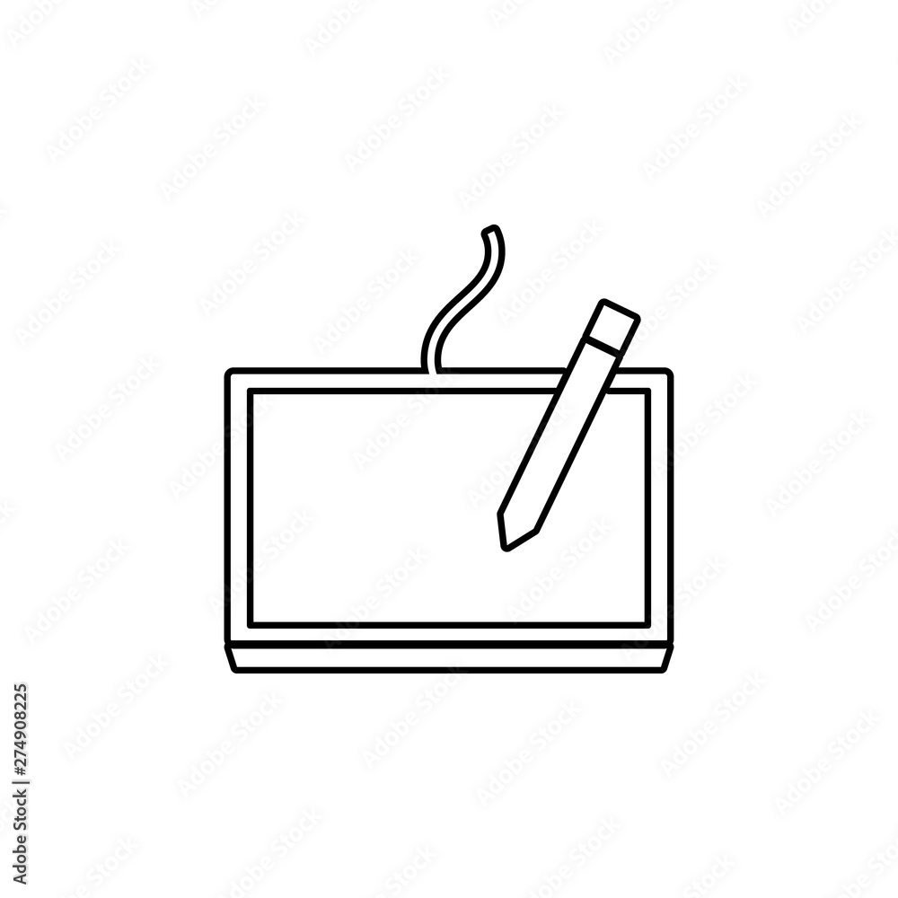 Aufkleber tablet with stylus icon. element of web for mobile concept and web apps icon. outline, thin line ico