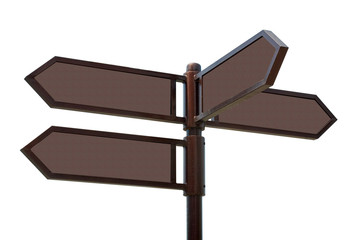 traffic sign direction indicator with empty spaces for text