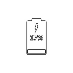 discharged battery icon. Element of web for mobile concept and web apps icon. Outline, thin line icon for website design and development, app development
