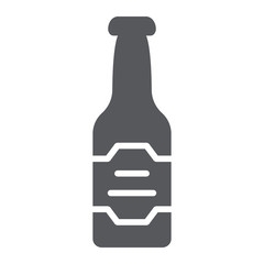 Beer bottle glyph icon, drink and alcohol, lager sign, vector graphics, a solid pattern on a white background.