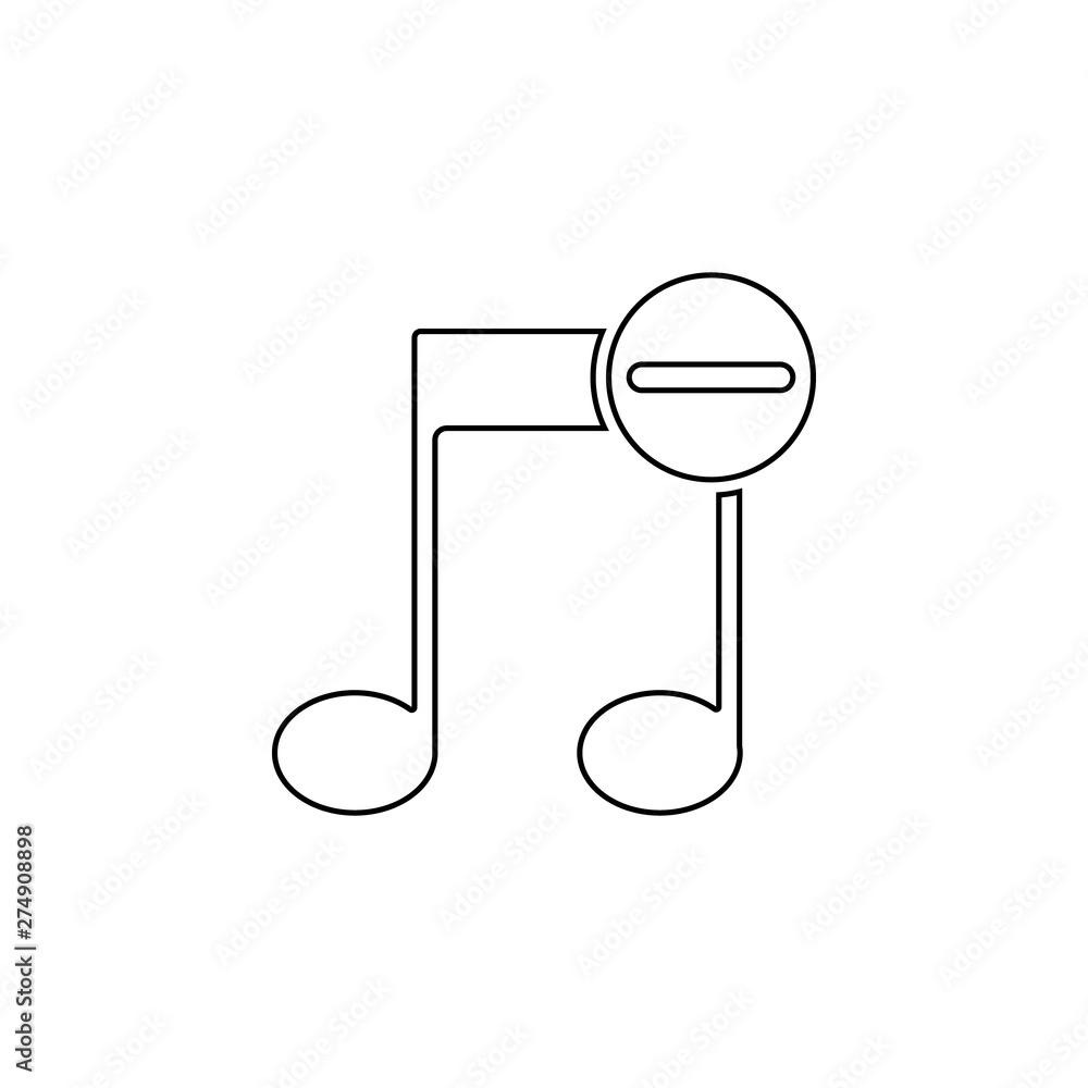 Poster music minus icon. element of web for mobile concept and web apps icon. outline, thin line icon for w