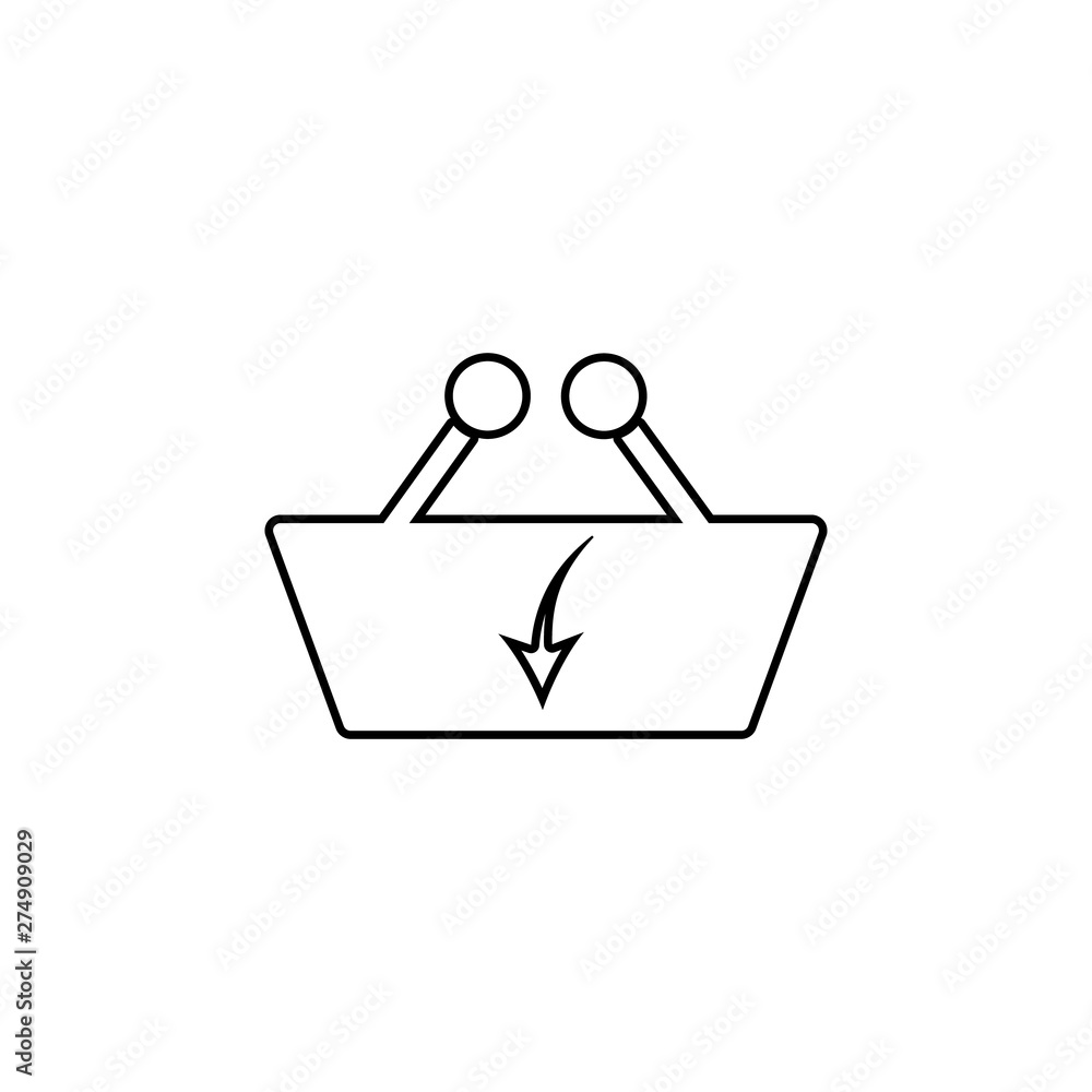 Poster download store cart icon. element of web for mobile concept and web apps icon. outline, thin line ic