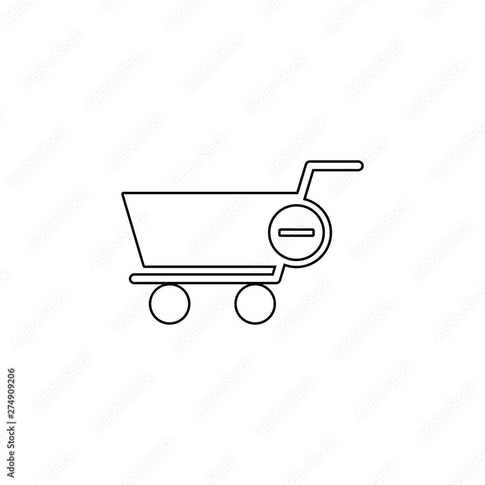 Aufkleber remove the trolley icon. element of web for mobile concept and web apps icon. outline, thin line ico