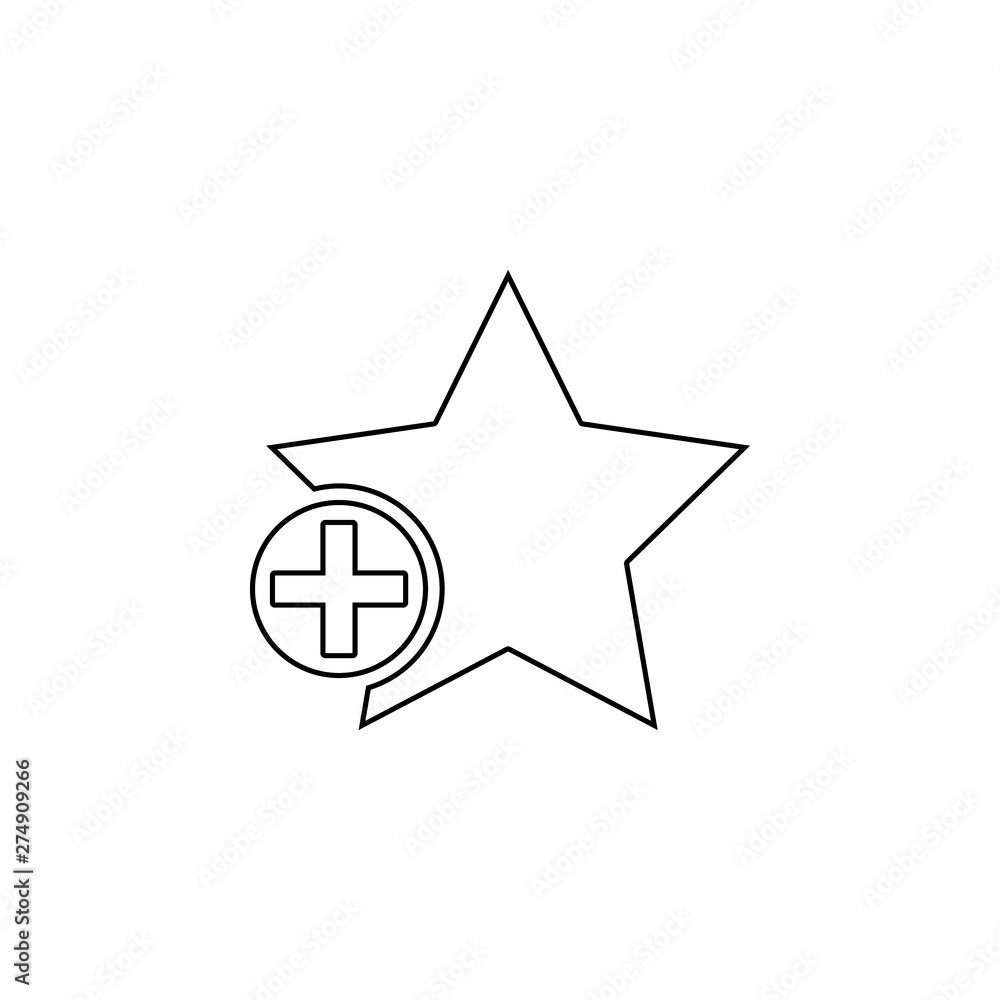 Aufkleber plus star icon. element of web for mobile concept and web apps icon. outline, thin line icon for web