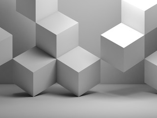 Obraz premium Cubes installation in empty interior