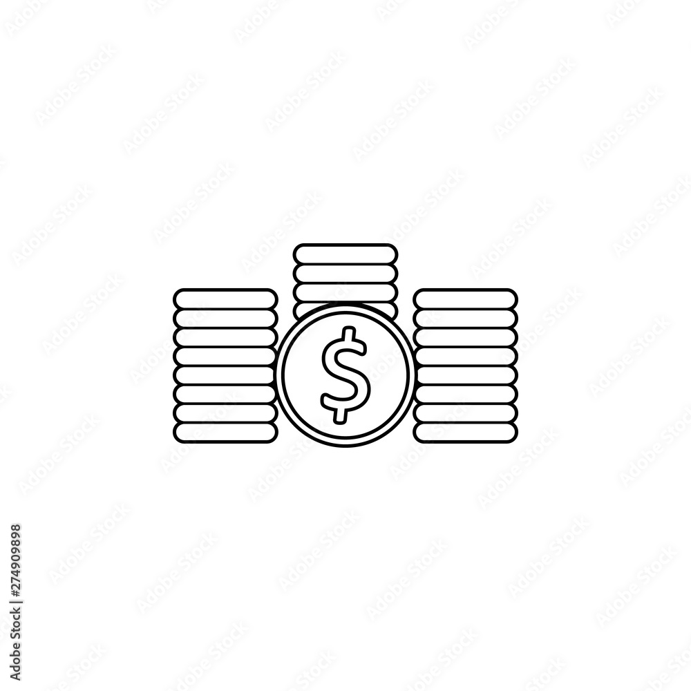 Poster pile of coins icon. element of web for mobile concept and web apps icon. outline, thin line icon for