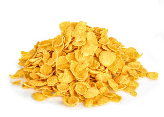 tasty cornflakes isolated on white