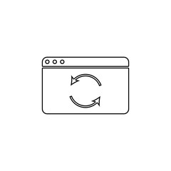 browser refresh icon. Element of web for mobile concept and web apps icon. Outline, thin line icon for website design and development, app development