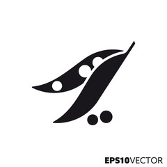 Fototapeta premium Peas and peapod vector glyph icon