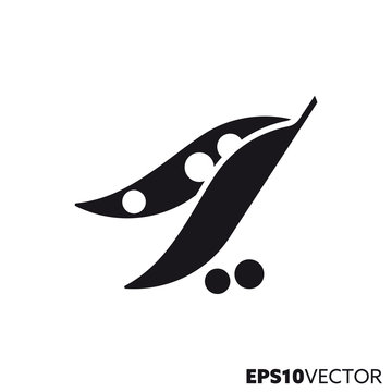 Peas and peapod vector glyph icon