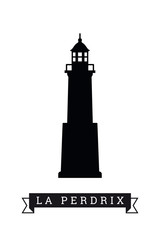 La Perdrix lighthouse silhouette vector