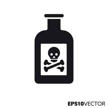 Bottle of poison vector glyph icon
