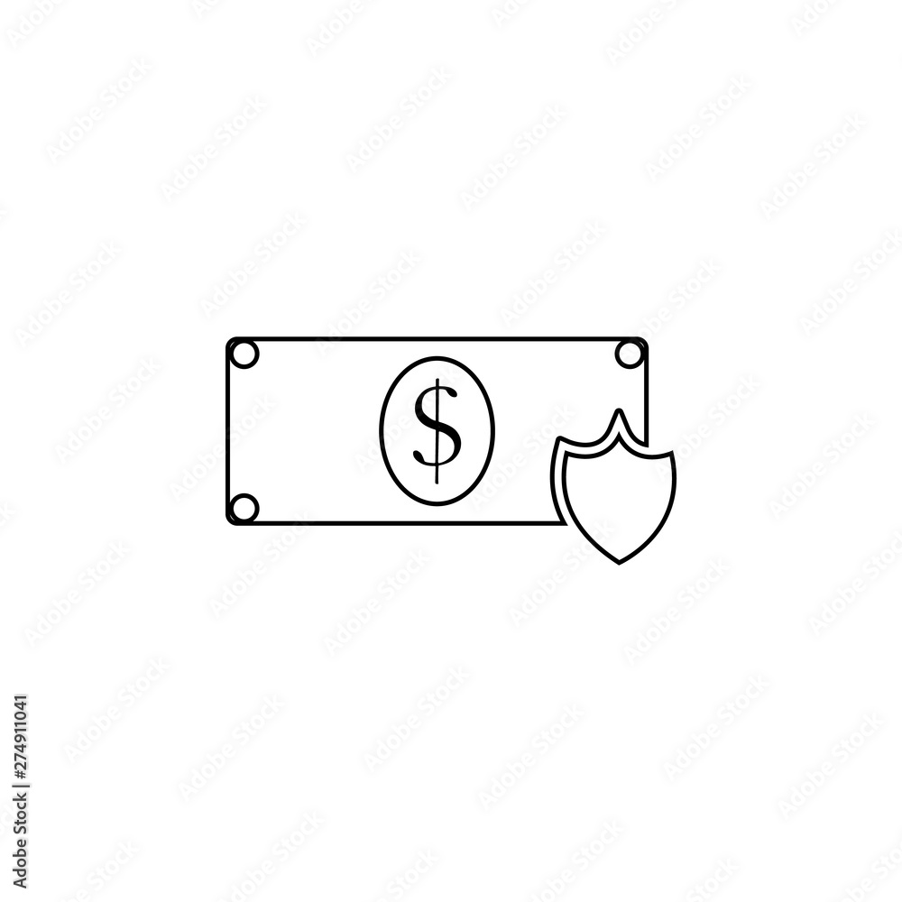 Poster dollar shield icon. element of web for mobile concept and web apps icon. outline, thin line icon for