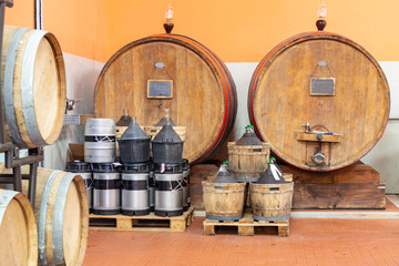 Local Winery with big wooden barrels