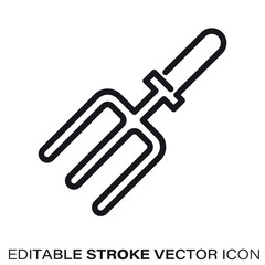 Small rake vector line icon