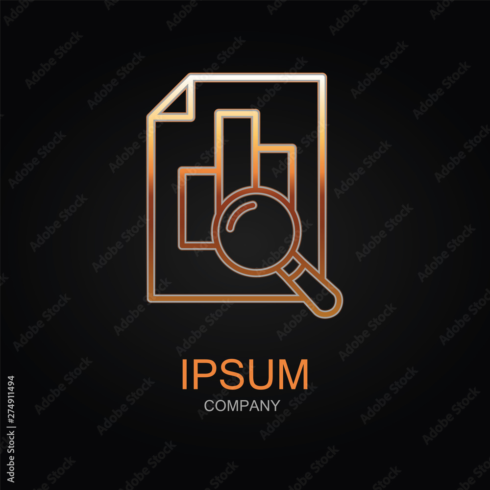 Poster data analysis vector icon. design logo element. isolated on black background.