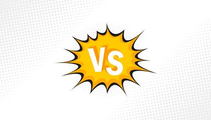 Concept VS. Versus. Fight. Retro background comics style design with halftone, lightning. Modern flat style vector illustration