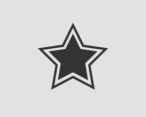 Star icon vector silhouette isolated on white background.
