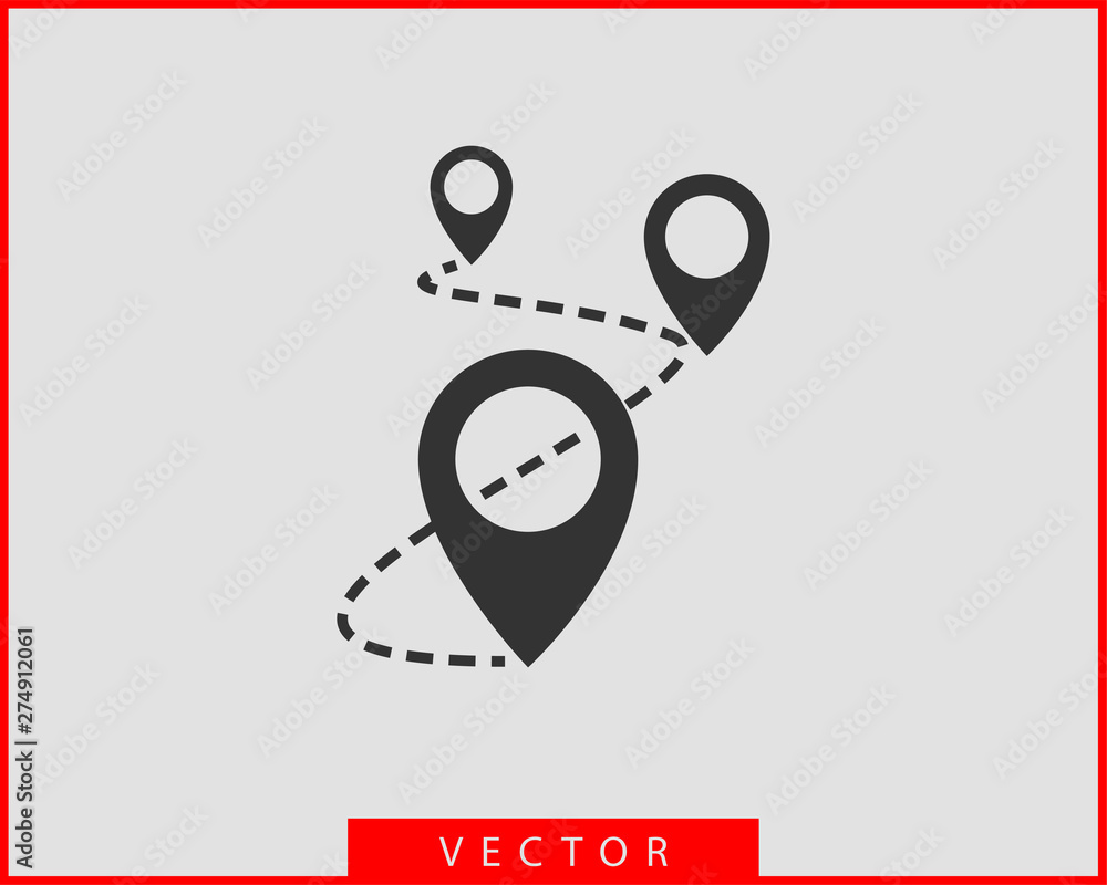 Poster map icons. marker pointer. pin location vector icon. gps navigation symbol.