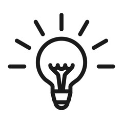 glowing lightbulb - minimal line web icon. simple vector illustration. concept for infographic, website or app.