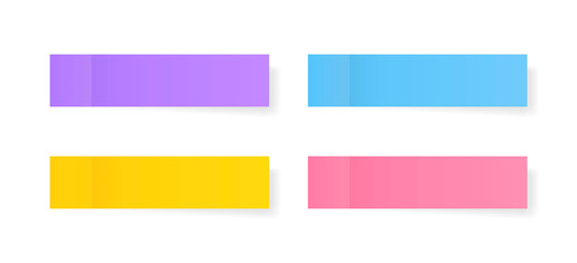 Different color paper stickers vector collection. Sticky colored notes. Post note paper. Place any text on it