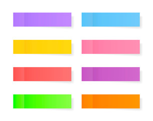 Obraz premium Different color paper stickers vector collection. Sticky colored notes. Post note paper. Place any text on it
