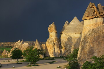 Pasabag Valley, Cappadocia, Turkey. Mushroom-shaped pillars of weathering Valley of the Monks.  