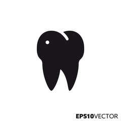 Defective tooth vector glyph icon