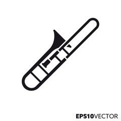 Fototapeta premium Trombone vector icon