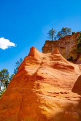 Large colorful ochre deposits, located in Roussillon, small Provensal town in  Natural Regional...