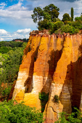 Large colorful ochre deposits, located in Roussillon, small Provensal town in  Natural Regional...