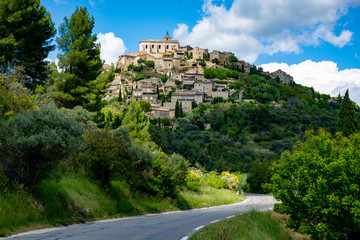 Provencal ancient town Gordes, tourists and vacation destination in South of France
