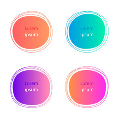 Set of hand drawn round colorful vector shapes. Abstract vector banners. Design elements