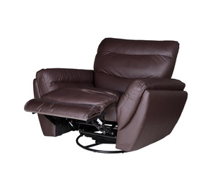 Big luxury leather armchair isolated on white