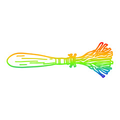 rainbow gradient line drawing cartoon magic broom sticks
