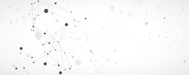 Template for science and technology presentation. Plexus style background.